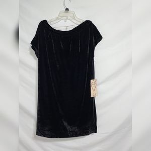 Love Stitch Black Velvet Backless Mini dress